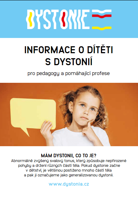 leták s informacemi o dítěti s dystonií.